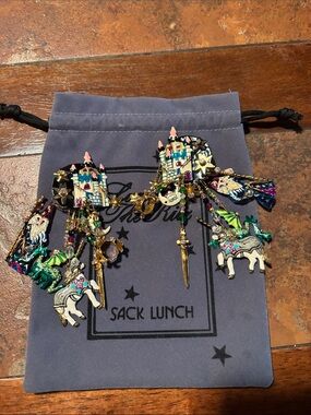 Lunch At The Ritz Castle, Wizard, Dragon clip Earrings!!! RARE!!